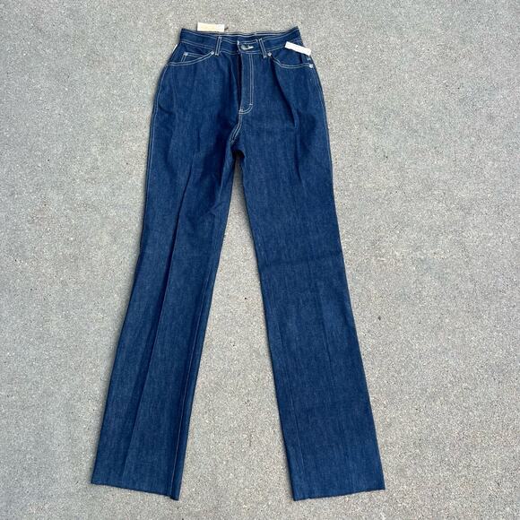 80s Oscar De La Renta High Rise Straight Leg Jeans Deadstock NWT 26"x37.5" - Picture 2 of 9